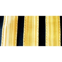OEM Galon textile jacquard écologique personnalisé, motif feuille de chêne dorée, avec dentelle tressée et orris doré, Mylar doré 50mm, pour la vente en gros et l'artisanat
