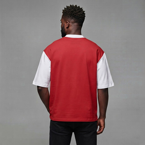 Camiseta Hip Hop Oversize de 2 Tonos Personalizada OEM/ODM para Hombre, Hombros Caídos, 100% Algodón Pesado, Color Sólido, Transpirable - Product Image 4