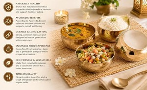 Cuenco Decorativo de Lujo para Servir, Recipiente Metálico para Frutos Secos, Contenedor para Almacenar Nueces, Cuenco de Latón con Acabado Plateado y Dorado de Primera Calidad para el Hogar y la Cocina - Product Image 5