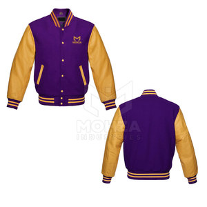 Veste d'hiver en cuir pour homme, nouvelle collection, fabriquée en usine, avec manches en cuir, style Letterman, col montant, design personnalisé, prix abordable, vente en gros - Product Image 6