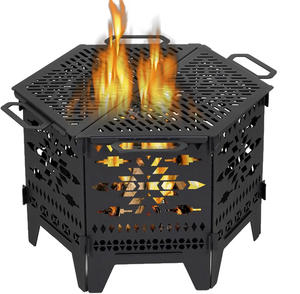 Un foyer extérieur hexagonal. Il est conçu pour être utilisé dans un jardin, sur un patio ou dans un jardin. - Product Image 3