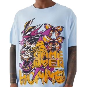 Camiseta Gráfica para Hombre, Venta al por Mayor, Impresión Personalizada, Algodón, Corte Holgado, Manga Corta, Ropa Casual de Moda Urbana - Product Image 1