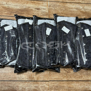 คอร์เซ็ทผ้าไหมลายใบไม้สีดำแบบพิเศษเสริมโครงเหล็กใต้หน้าอก - Product Image 4