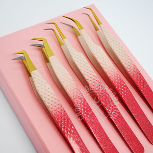 Hot Sell Classic 90 Degree Lash Tweezers Fiber Tip EyeLash Extension Tweezers X Shaped Lash Volume Tweezers Custom Private Label - Product Image 4