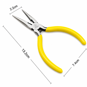 Pince coupante à bec plat rond pour bijoux, outil de perlage en acier inoxydable à poignée jaune pour la fabrication de bijoux et le wrapping de fils - Product Image 2