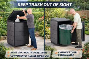 Modern Design <b>Metal</b> Wall-Mounted Collapsible Portable Outdoor Dust <b>Bin</b> with Water Resistant Cover EDPTBC000 - Product Image 6