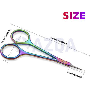 Ciseaux à cuticules en acier inoxydable avec revêtement en titane arc-en-ciel pour manucure professionnelle et soins des ongles de précision - Product Image 2