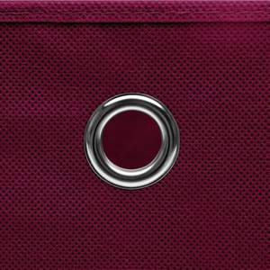 Ensemble de 4 boîtes de rangement décoratives en tissu non tissé 100% polyester rouge foncé - Product Image 4