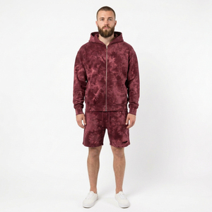 Conjunto de Sudadera con Capucha y Pantalones Cortos Tie Dye para Hombre, de Alta Calidad y a la Moda, Ropa Casual de Dos Piezas, Estilo Urbano - Product Image 5