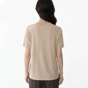 Wholesale Manufacturer Custom Color Women's T Shirt Minimalist Fit Lightweight Cotton Crew Neck Essential Tee Custom Branding - Product Image 2