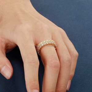 Anillo de diamante de plata 925 certificado GRA personalizado 10K 14K 18K oro sólido VVS Moissanite estilo clásico Hip Hop anillo para Unisex IGI - Product Image 3