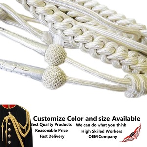 White <b>Braided</b> Aiguillette <b>Cord</b> Classical Style Garment Decoration - Product Image 2