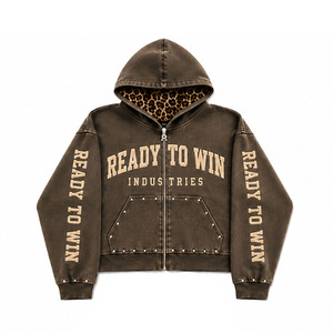 ชุดวอร์ม Ready To Win Industries แบบมีฮู้ด ซิปหน้า แขนยาว ผ้าฝ้าย กางเกงจ็อกเกอร์ ทรงหลวม สวมใส่สบาย เหมาะสำหรับฤดูใบไม้ร่วง - Product Image 5