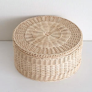 Cajas de ratán con tapa, plegables, con asa, cestas de almacenamiento tejidas a mano, precio de productor. - Product Image 2