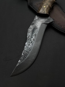 Hunting Knife Forged Steel Fixed Blade with Walnut Wood Handle and Leather Sheath Outdoor Camping Knives - Product Image 6