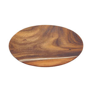 Plato de Madera de Acacia, Plato de Madera Natural, Vajilla Ecológica Hecha a Mano, Plato Rústico para Servir, Duradero para Uso en la Cocina y Comedor - Product Image 3