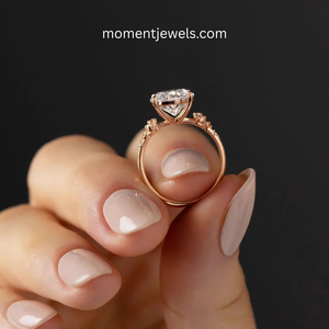 Anillo de Compromiso de Plata de Ley 925 con Circonita de Corte Ovalado, Anillo de Boda Chapado en Oro para Mujer - Product Image 4
