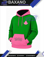 Alfa |   Kapa |   Sudadera con Capucha Verde Alpha Sorority para Hombre con Bolsillo Canguro Rosa, Sudadera Casual con Bloques de Color 1908 para Mujer