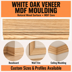 Moulures décoratives en MDF avec placage en noyer noir pour bordures de murs, plinthes, plafonds et panneaux - Moulures en bois - Product Image 4