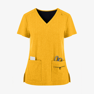 Tops de travail unisexes à manches courtes en polyester tricoté, confortables, pour usage hospitalier, vente en gros, prix d'usine, personnalisables, très demandés - Product Image 2