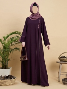 Nouvelle Abaya Traditionnelle Islamique Noire Magnifique pour Femme, Style Saoudien, en Polyester Respirant, Longueur Cheville, Collection Printemps 2026, Dubaï - Product Image 4