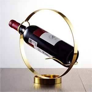 Elegante Soporte Metálico para Botellas de Vino y Champán con Diseño Circular, Bañado en Cobre, Ideal para Hogar, Hoteles y Bares - Product Image 2