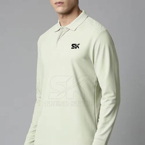 Polo de Manga Larga para Hombre, Diseño Moderno, Liso, de Primera Calidad, Precio Económico, 100% Algodón, Transpirable - Product Image 6