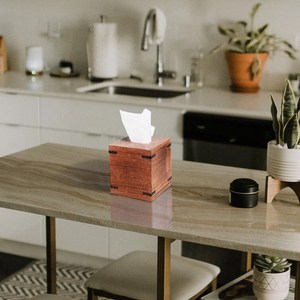 Acacia Wooden Tissue Box Cover <b>Rustic</b> Handmade Square Napkin Holder Durable Decorative Storage Case Home <b>Office</b> Bathroom Decor - Product Image 5