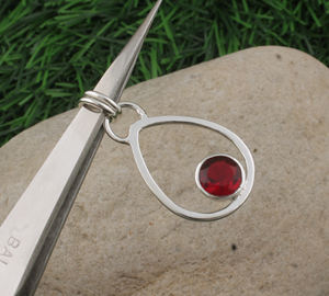 Colgante de Granate Rojo Natural, Plata de Ley 925, Chapado en Platino, Estilo Vintage, Hecho a Mano, Unisex, Piedra de Nacimiento de Enero, Joyería al por Mayor - Product Image 4