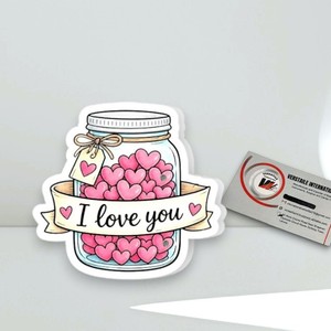 Mini tuiles pour extensions de cils Love Lash, marque privée, en acrylique magnétique, avec logo personnalisé, motif 'I Love You' en pot et plaque cœur, écologiques - Product Image 5