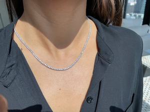 Solid Women's Rhodium Plated Zinc Alloy Cubic Zirconia <b>Snake</b> Chain Necklace Minimalist Daily Wear Jewelry - Product Image 1