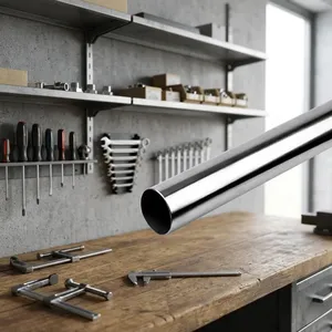 Stainless Steel <b>Curtain</b> Pipe Rod <b>Chrome</b> Finish Silver <b>Curtain</b> Rod for Window Door Bathroom Shower <b>Curtain</b> Hanging - Product Image 5