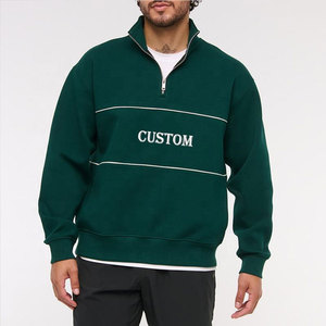 Sudadera de Forro Polar Verde para Hombre con Cierre de Cremallera, Cuello Redondo, Logotipo Personalizado Bordado en la Parte Delantera, Corte Regular, Informal, para Invierno, Tejido Jersey - Product Image 3