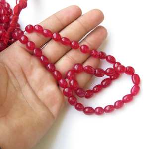 ลูกปัดหยกสีชมพูธรรมชาติทรงรีเรียบเนียน ลูกปัดอัญมณีสำหรับทำเครื่องประดับ ร้อยเป็นเส้น หินหลวมคุณภาพสูง - Product Image 6