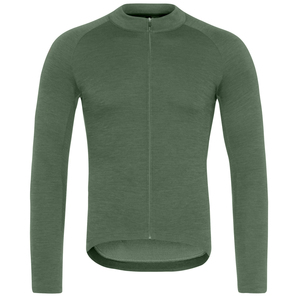 Jersey de Ciclismo de Manga Larga Verde 100% Poliéster, Diseño de Fabricación Propia, Cuello Alto con Cierre Completo, Ropa de Alto Rendimiento - Product Image 1