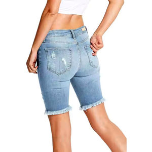 Shorts de Mezclilla para Mujer, Verano 2026, Cintura Media, Secado Rápido, Transpirables, Impermeables, Ecológicos, Formales, Rectos, Azules, Estilo Y2K, de Algodón - Product Image 6