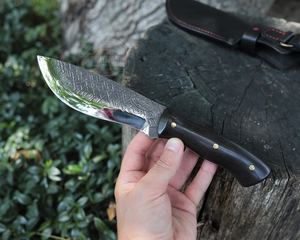 Cuchillo Zombie de Acero de Damasco con Punta Caída, Mango de Madera y Borde Biselado de 0.6 mm de Grosor - Product Image 5
