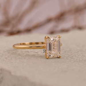 Bague de fiançailles solitaire émeraude Adaya en or 14K 18K PLT950, émeraude de laboratoire couleur VS DEF 1ct 2ct 3ct 4ct 5ct, diamant émeraude certifié IGI - Product Image 2