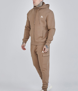 Sweat-shirts et pantalons de survêtement en coton de haute qualité 450 g/m², unisexes, avec logo personnalisé, ensemble de survêtement à fermeture éclair pour hommes - Product Image 4