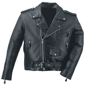 Chaqueta de Cuero para Motocicleta HMB-0504B para Hombre, Negra, Resistente al Viento, Estilo Veraniego, con Cierre de Cremallera para Motociclistas - Product Image 2