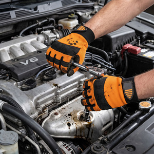 Guantes Mecánicos Amara de Alta Calidad para Trabajo Pesado, Guantes de Seguridad Industrial Reforzados con Cuero Sintético Anti-Impacto - Product Image 5