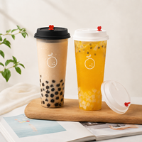 Vaso Transparente de PP IML para Té de Burbujas con Tapa, Logotipo Personalizado, 12oz 16oz 20oz 24oz para Té con Leche, Café y Jugos, Venta al Por Mayor