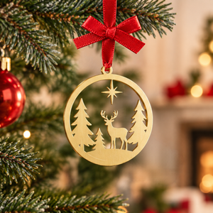 Metal Christmas Ornaments Personalized Logo Keepsake Gift <b>Tree</b> Hanging Decoration - Product Image 2