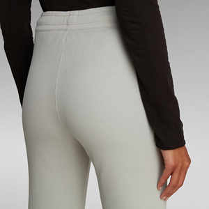 Pantalones de chándal apilados de punto de cintura alta para mujer, de moda, con efecto de piel y plisados, al por mayor - Product Image 3