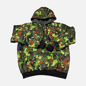Personnalisation Gratuite ODM Faible MOQ Veste Unisexe Imprimée Camouflage Doublée Chaude à Capuche Coupe-Vent Décontractée Hiver Coupe Classique Nylon - Product Image 3