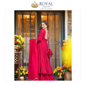 Nueva Colección de Diseñador de Ropa Tradicional India, Vestido Sharara con Estampado Floral, para Fiestas y Eventos - Product Image 2