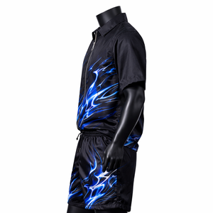<b>Men</b>’s <b>Summer</b> Nylon 100% Shorts Set Quick Dry Zip Up <b>Jacket</b> Sublimation Printed Streetwear Custom Shorts Set - Product Image 3