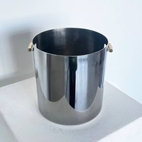 Seau à glace rond en aluminium de 5 L, style américain, pour fêtes, bars, restaurants, refroidisseur de vin – Vente en gros