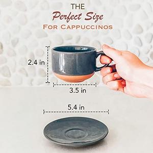 Taza Clásica de Cerámica para Capuchino con Esmalte Moteado, Acabado Liso, Agarre Cómodo y Diseño que Retiene el Calor para Servir al Estilo de un Café - Product Image 4