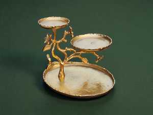 Gold Tiered Serving Stand Stainless Steel Display Tray Decorative Cake <b>Plate</b> <b>Rack</b> for Party Dining - Product Image 3